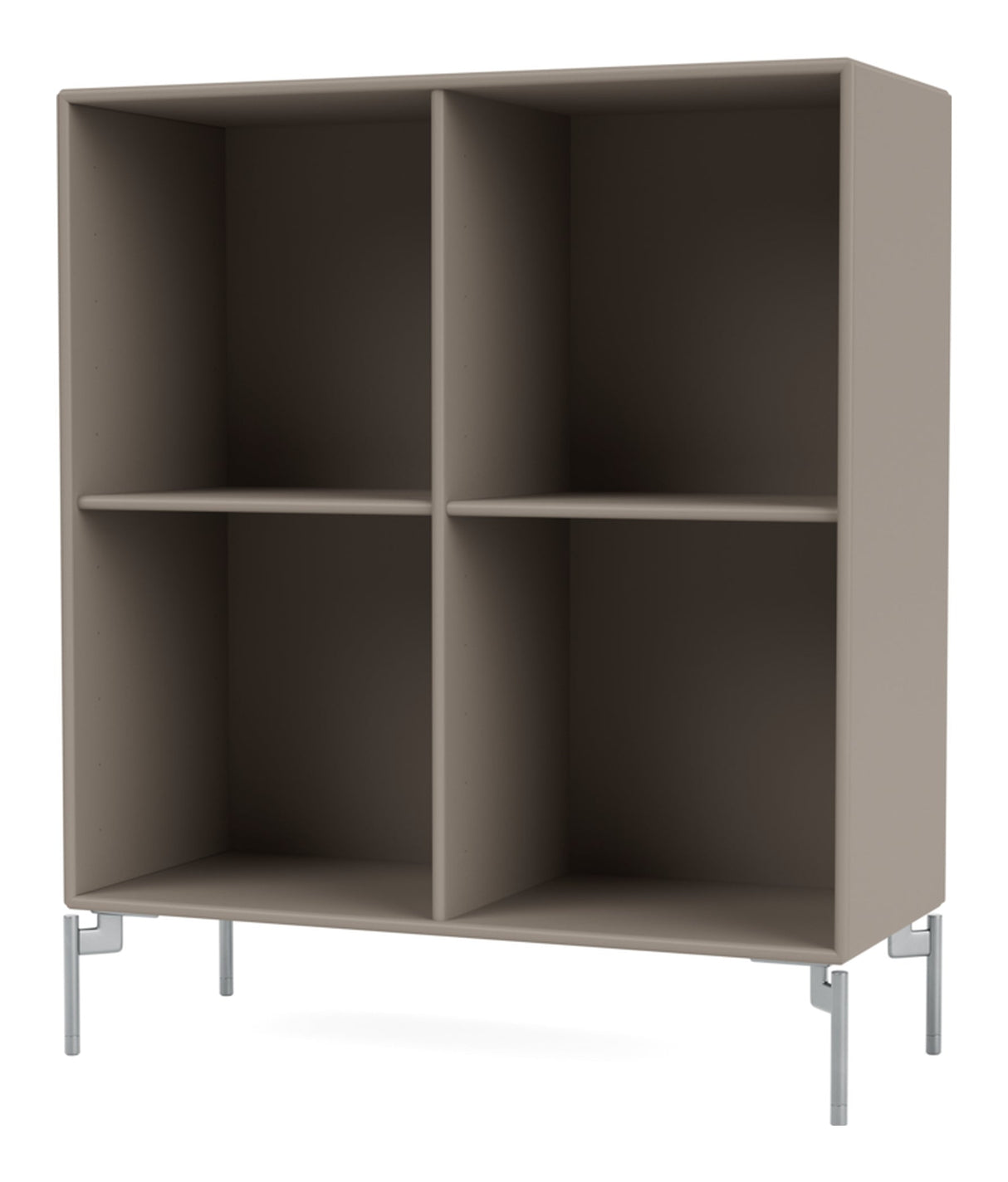 SHOW Bookshelf with silver legs, Truffle