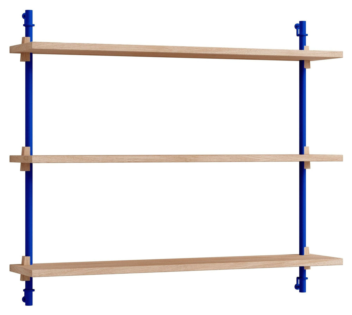 Wall Shelving, 1 bay, 3 shelves, H:65, Oak/Blue