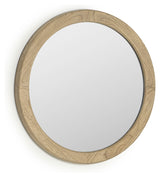 Alum Mirror with wooden frame, Ø50