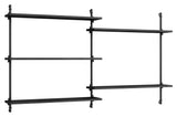 Wall Shelving, 2 bays, 5 shelves, H:85, Black/black