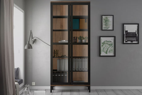 Roomers Vitrineskab w. 2 doors - Black/Walnut