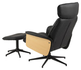 Alura Armchair with footstool, Black Leatherette