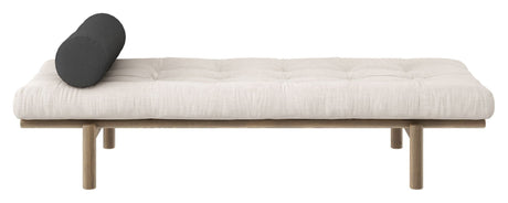 Next Daybed Sofa bed, Brown lacquered pine, Ivory velvet