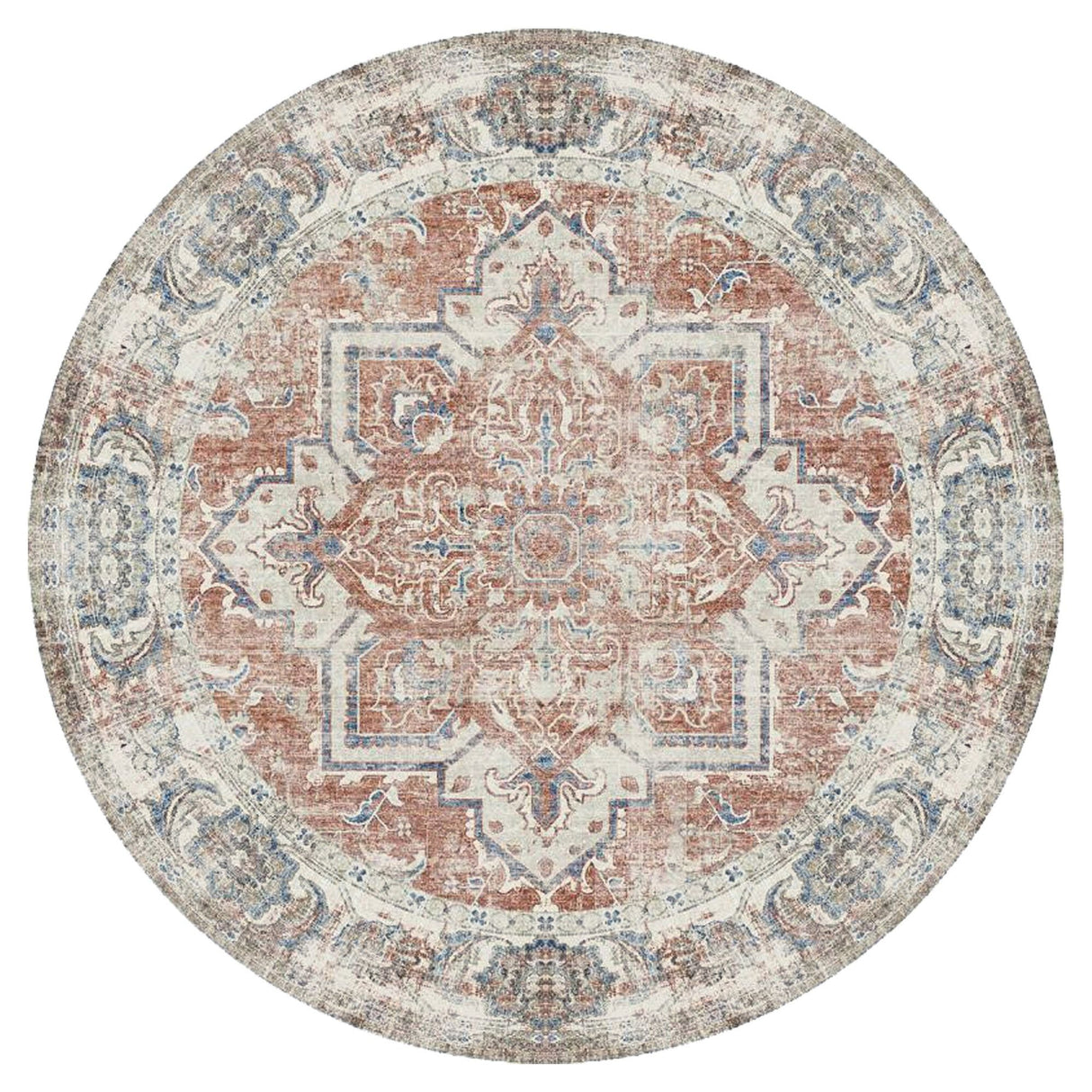 Havana Rug Ø200 Orange/blue