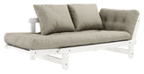 Beat Sofa bed, White lacquered, Pine/Linen