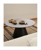 Wilshire Side table, Tempered glass, Matte black, Ø80