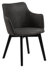 Bella Dining chair with armrests, Dark gray