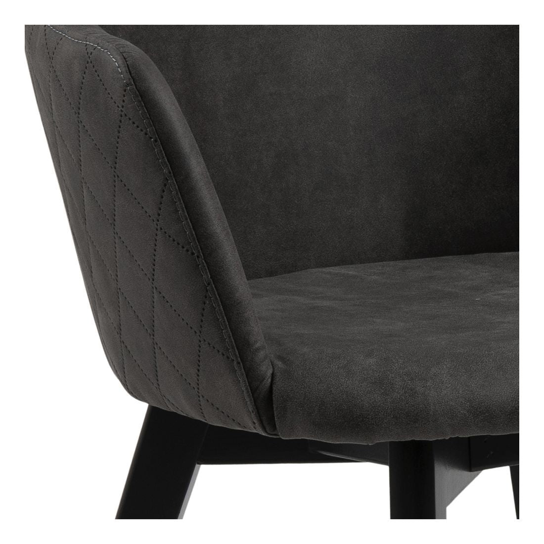 Bella Dining chair with armrests, Dark gray