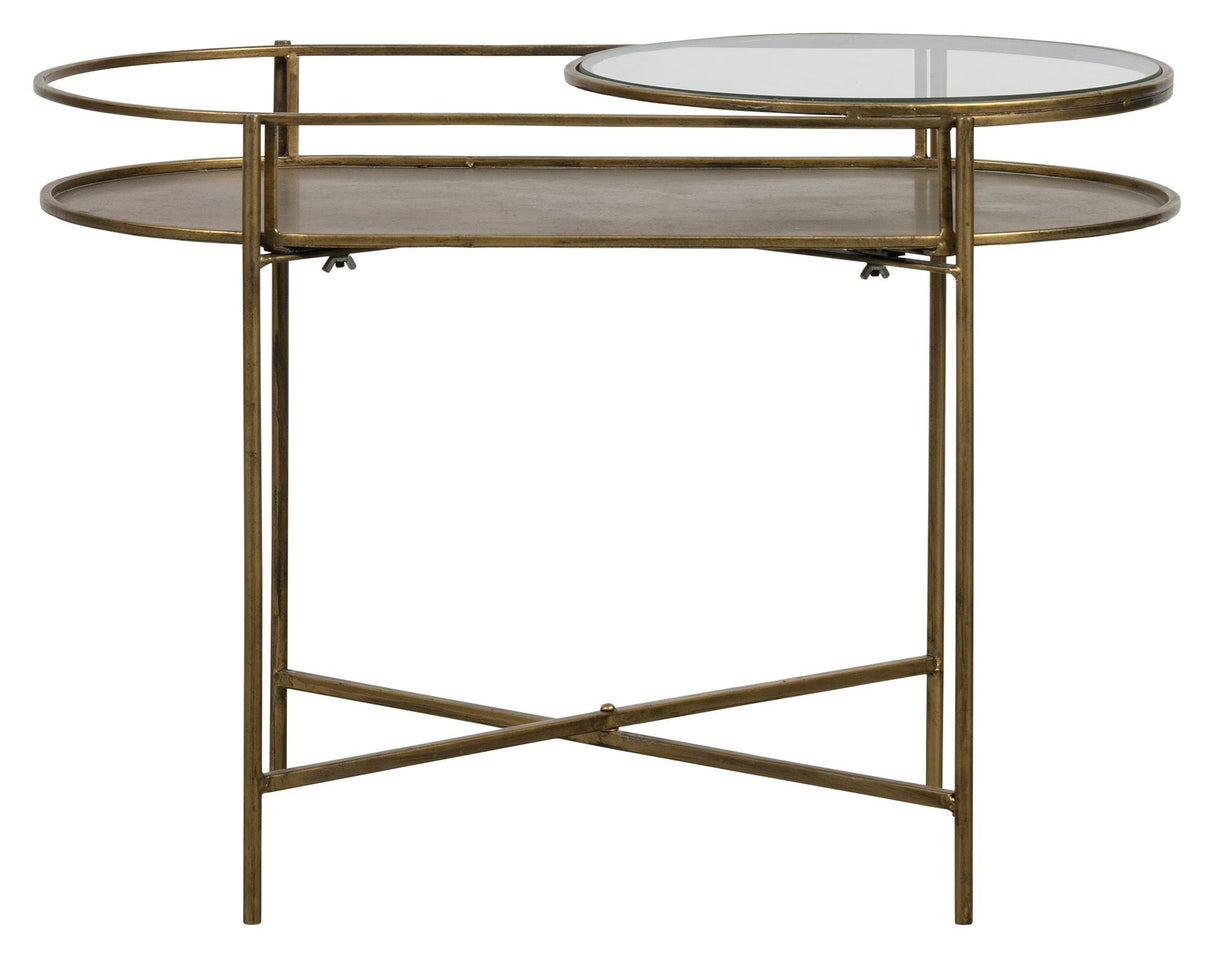 Adorable Side Table, Metal with Antique Brass