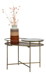 Adorable Side Table, Metal with Antique Brass