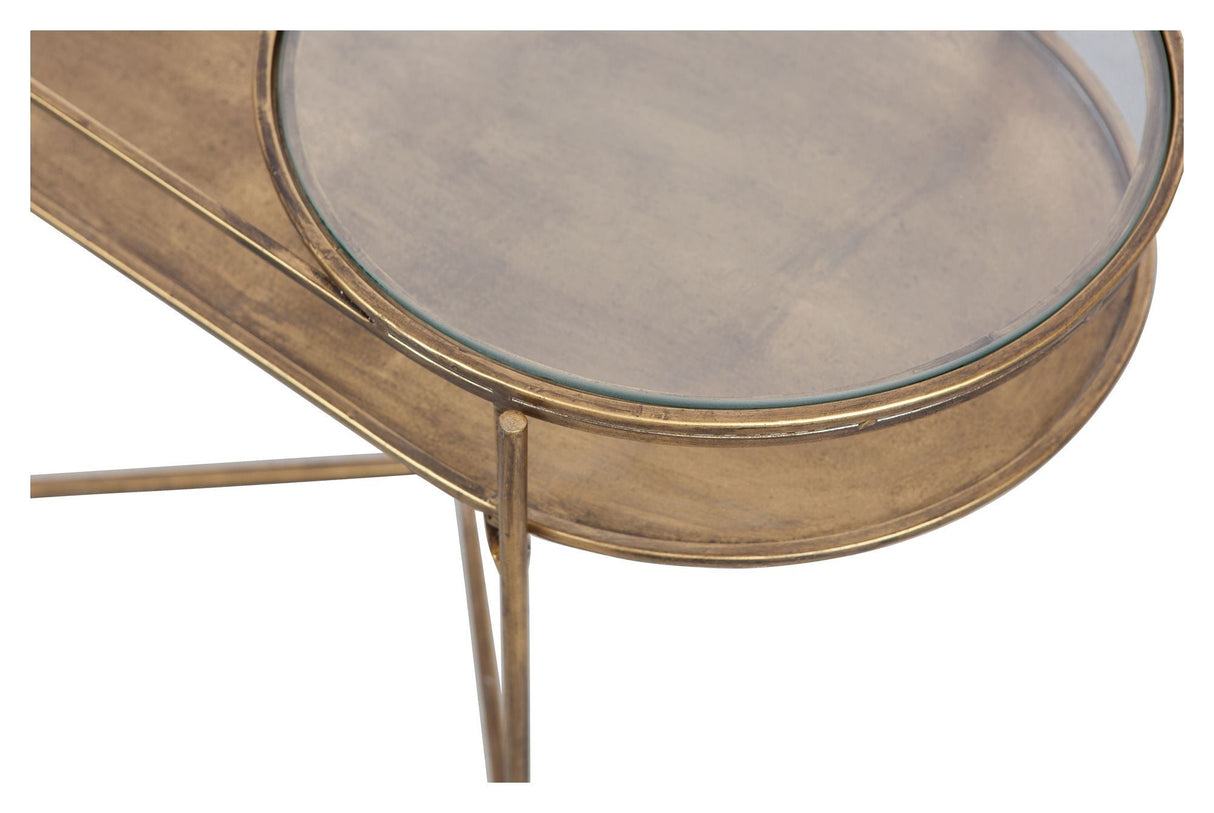 Adorable Side Table, Metal with Antique Brass