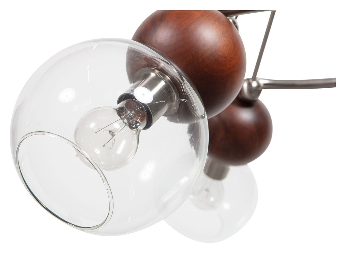 Babble pendant lamp with 3 pears, glass, walnut