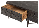 Bequest Coffee table with drawers, Black iron/Pine