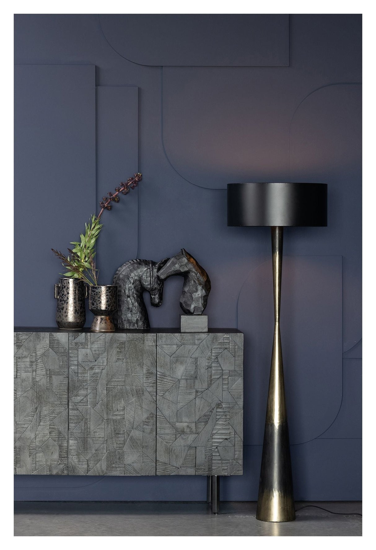 Blackout Too Floor Lamp, Black/Brass