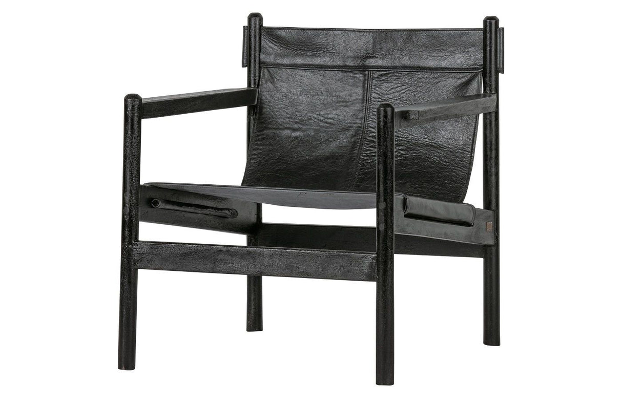 Chill lounge chair - black leather