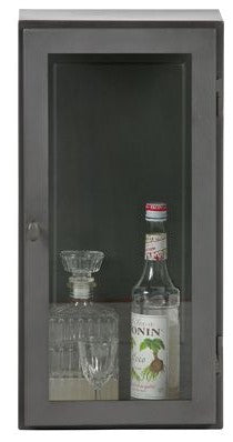 Manta hanging cabinet in gray metal, L