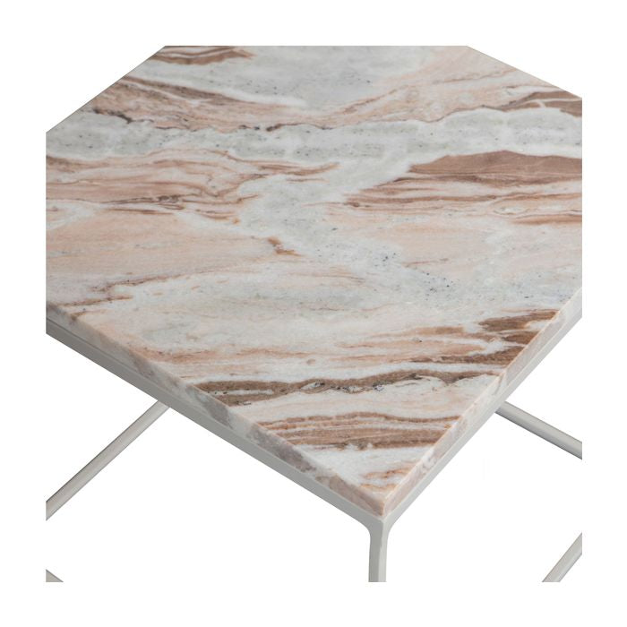 Mellow Side Table, Marble, 40x40