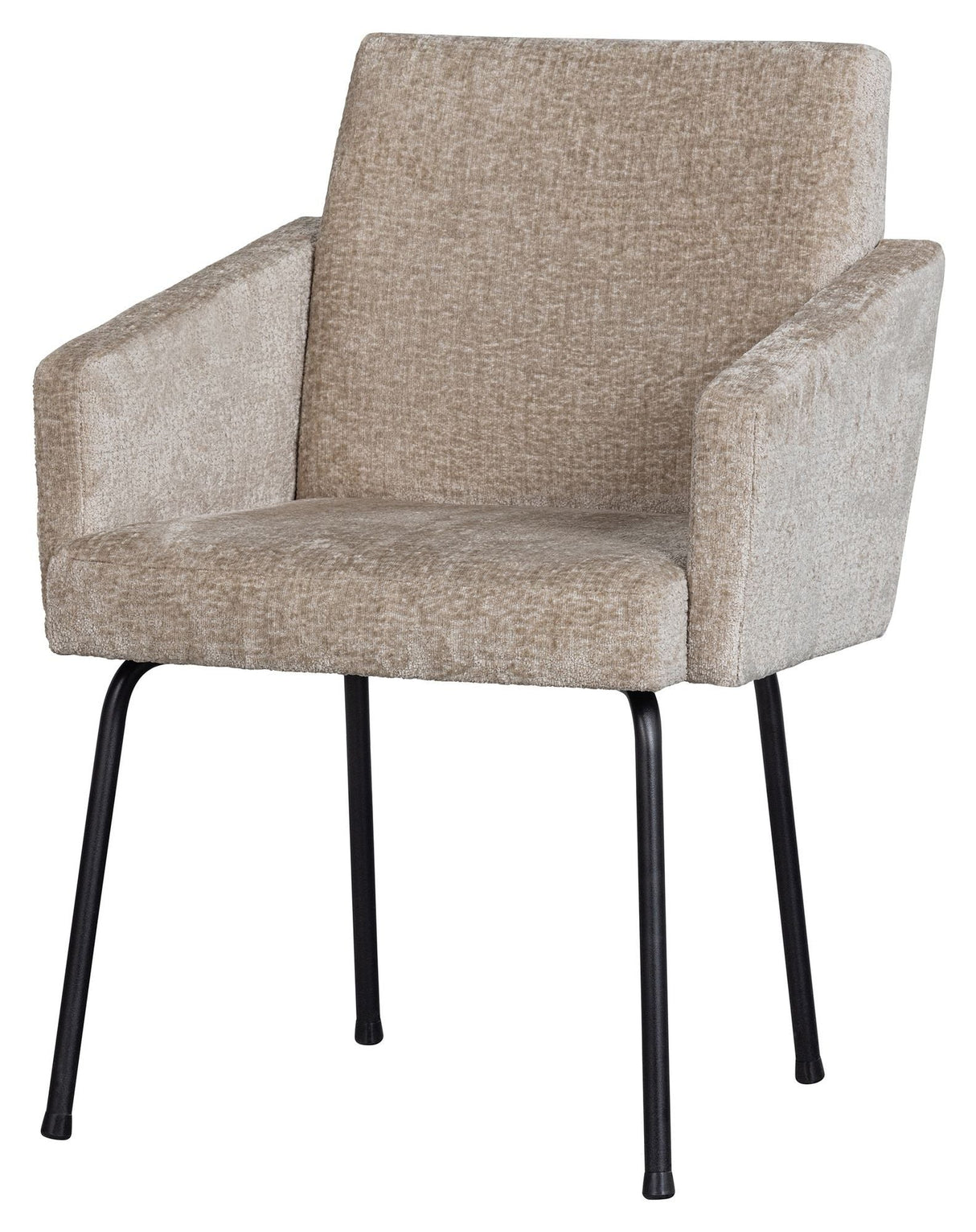 Attach Dining chair with armrests, Coarse woven fabric, Nature