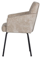 Attach Dining chair with armrests, Coarse woven fabric, Nature