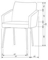 Attach Dining chair with armrests, Coarse woven fabric, Nature