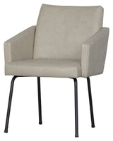 Install Dining chair with armrests, Leather look nature