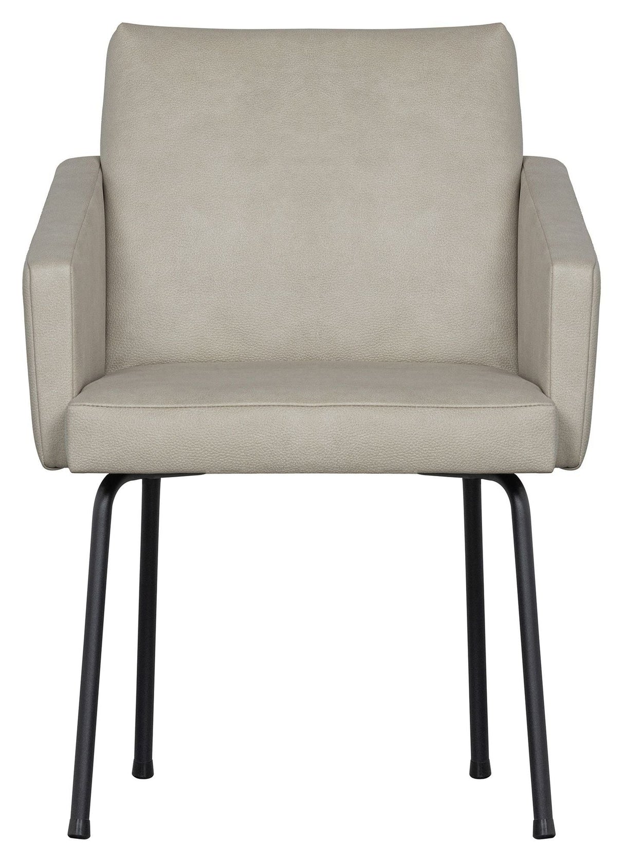 Install Dining chair with armrests, Leather look nature