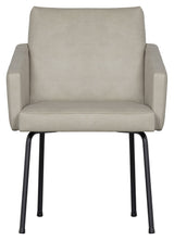 Install Dining chair with armrests, Leather look nature