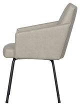 Install Dining chair with armrests, Leather look nature