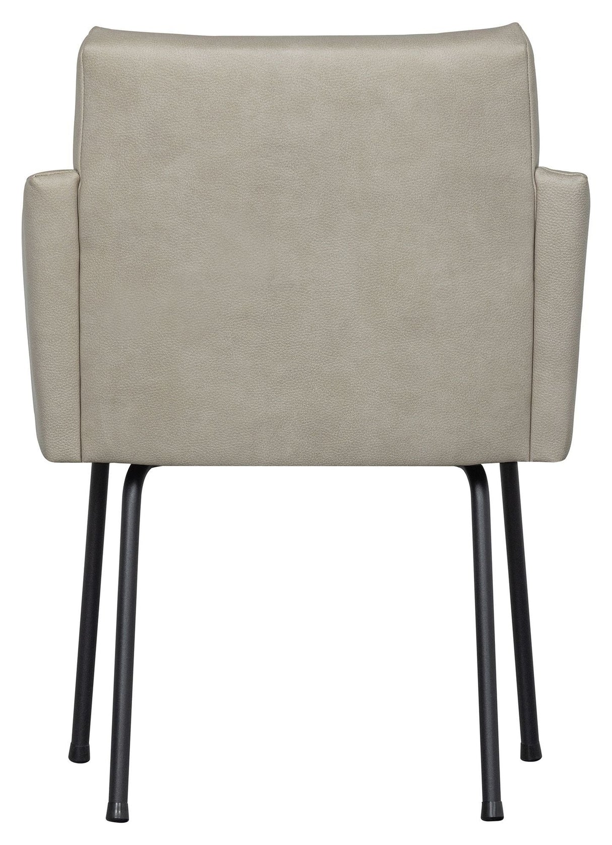 Install Dining chair with armrests, Leather look nature