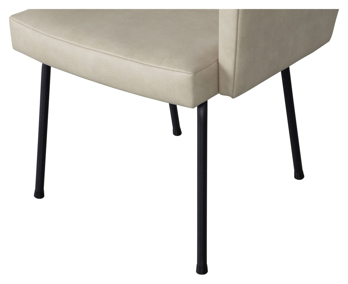 Install Dining chair with armrests, Leather look nature