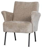 Muse Armchair with armrests, Coarse woven fabric, Nature