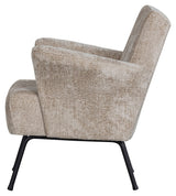 Muse Armchair with armrests, Coarse woven fabric, Nature