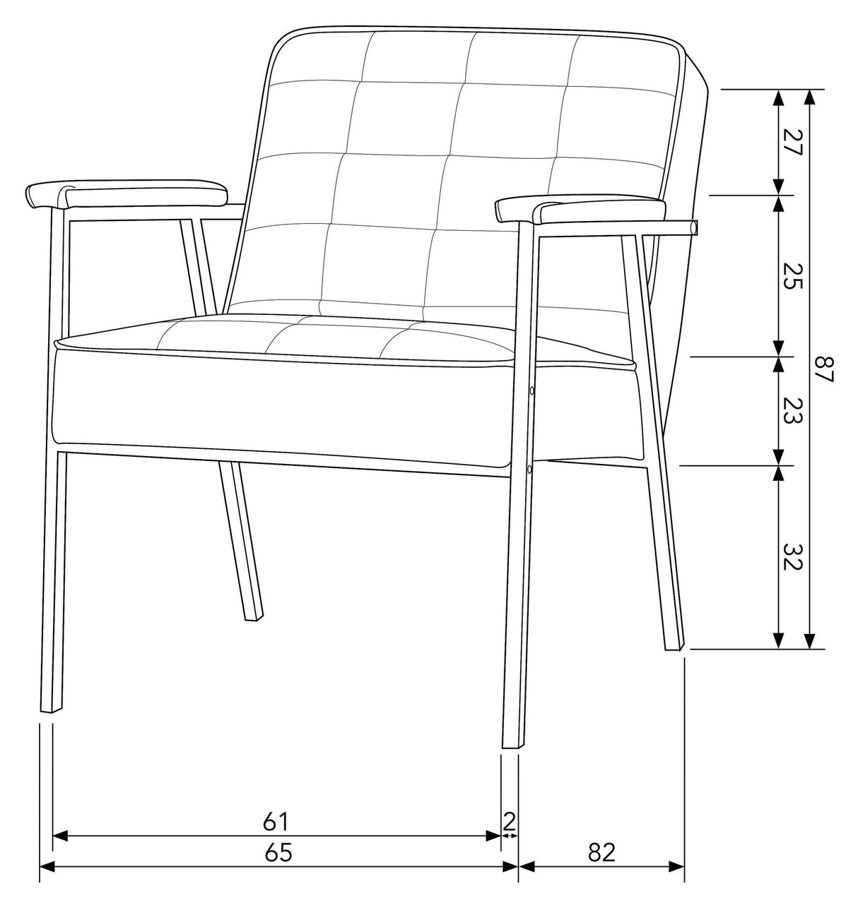 Patchwork armchair with armrests, nature Leather look