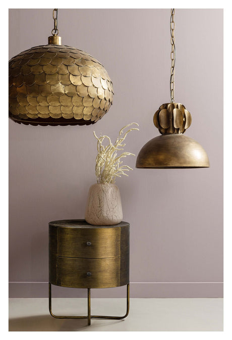 Polished Ceiling lamp, Metal with antique brass