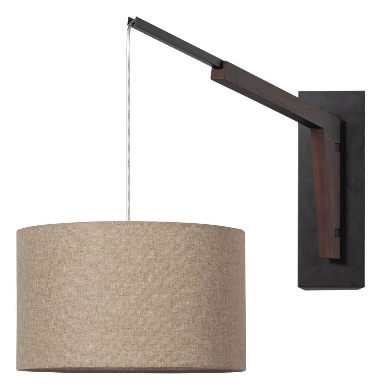 Rand Wall lamp with screen, Wood/rattan, Nature