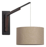 Rand Wall lamp with screen, Wood/rattan, Nature