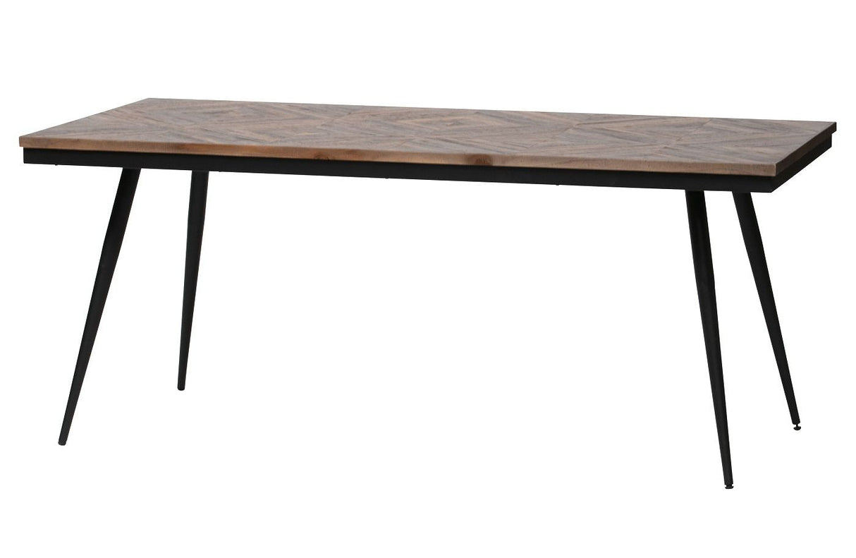 Rhombic Dining Table Teak/Metal, 180x90