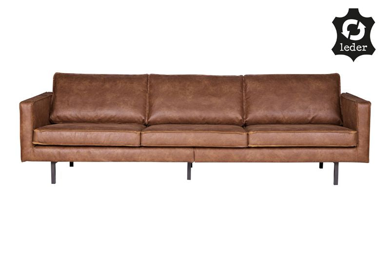 Rodeo 3-seater sofa in eco-leather, Cognac