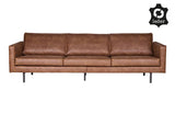 Rodeo 3-seater sofa in eco-leather, Cognac