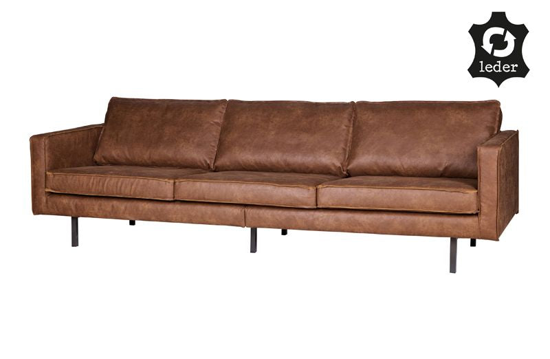 Rodeo 3-seater sofa in eco-leather, Cognac