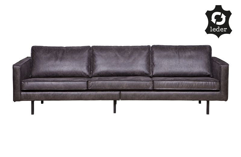 Rodeo 3-seater sofa in eco-leather - Black