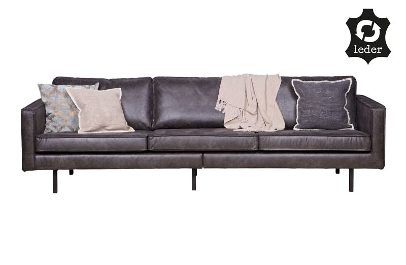 Rodeo 3-seater sofa in eco-leather - Black