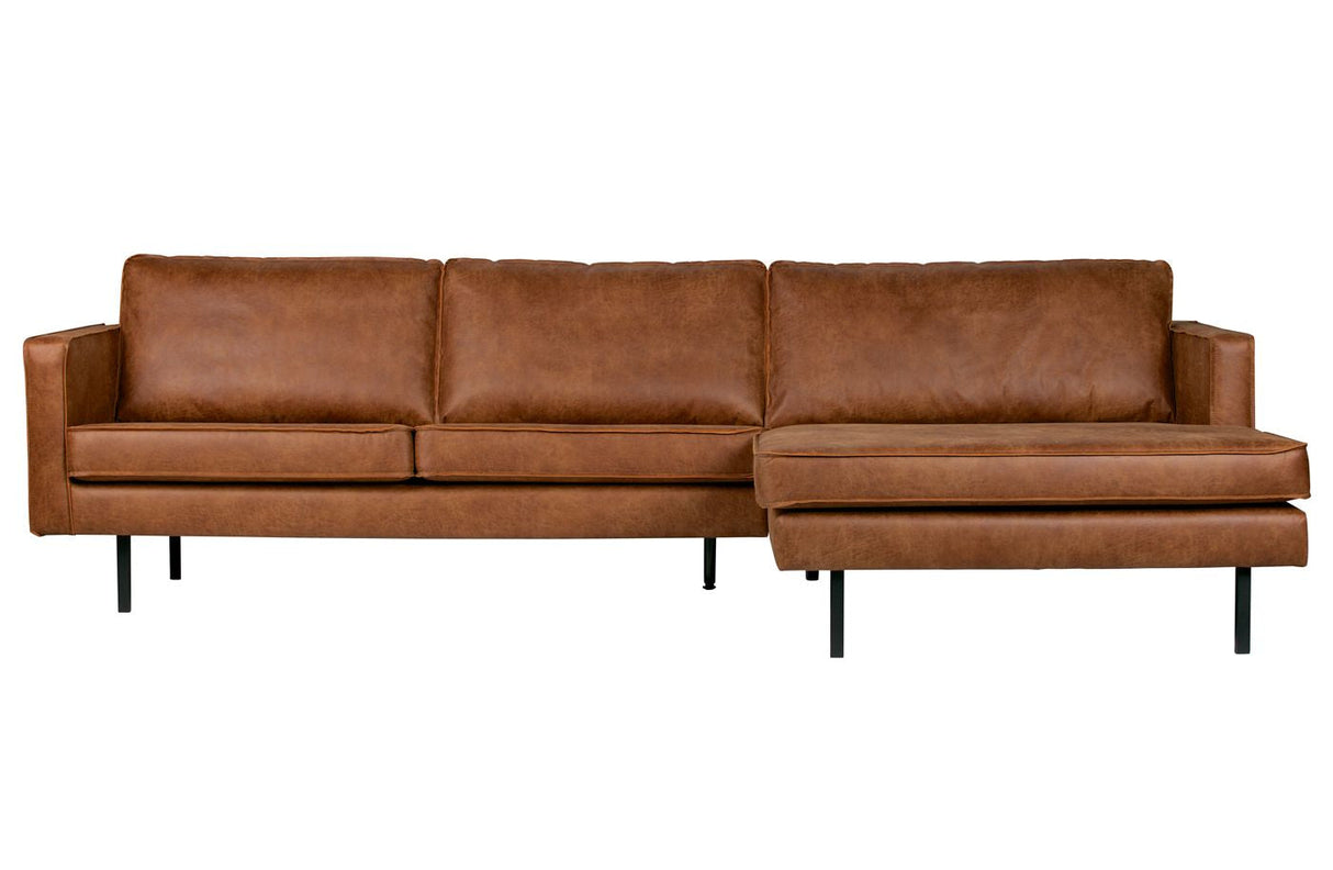 Rodeo 3-pers. Sofa with right-facing chaise, Cognac