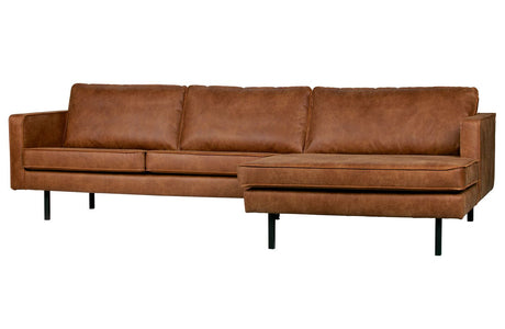 Rodeo 3-pers. Sofa with right-facing chaise, Cognac