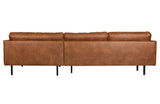 Rodeo 3-pers. Sofa with right-facing chaise, Cognac