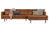 Rodeo 3-pers. Sofa with right-facing chaise, Cognac