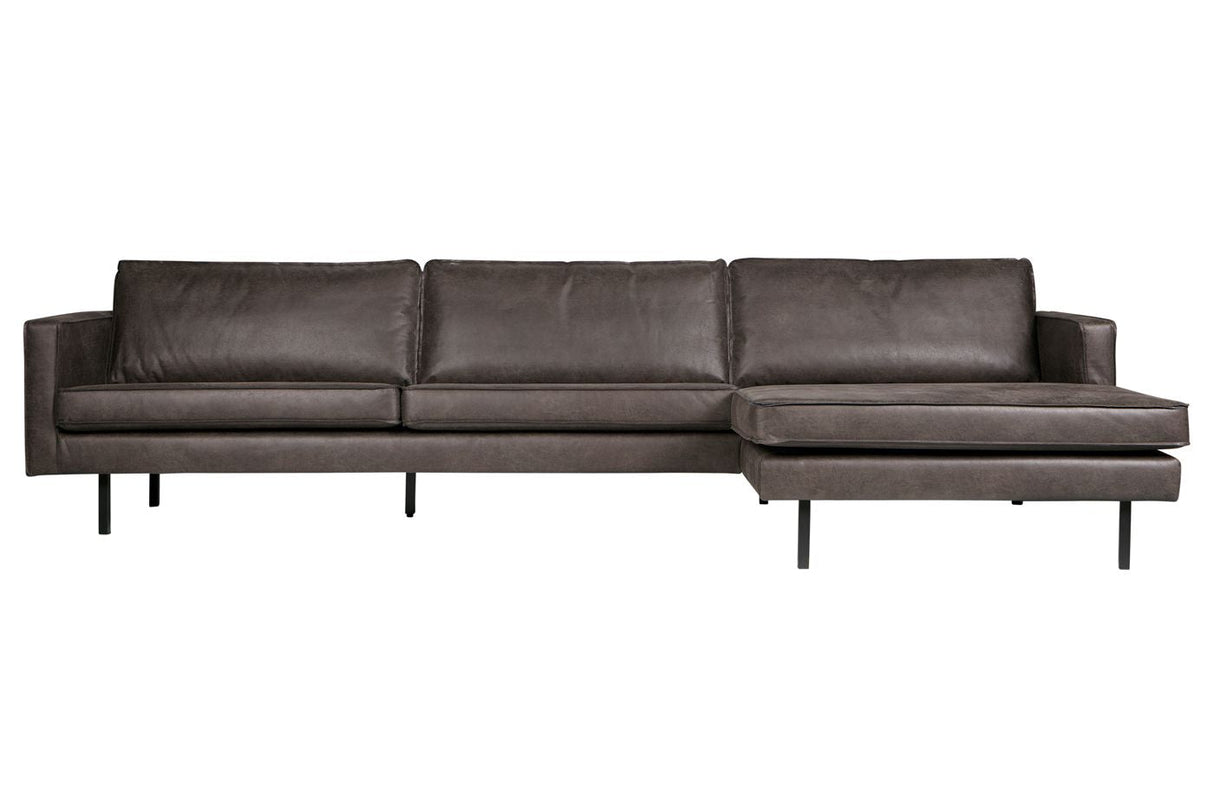 Rodeo 3-pers. Sofa with right-facing chaise - Black