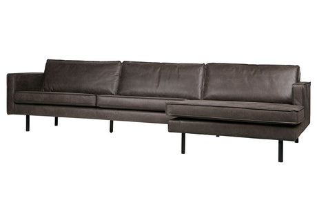 Rodeo 3-pers. Sofa with right-facing chaise - Black