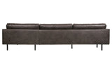 Rodeo 3-pers. Sofa with right-facing chaise - Black