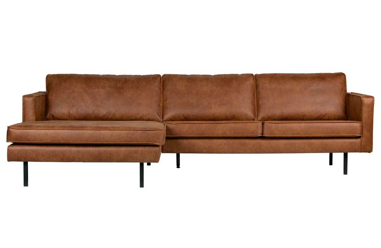 Rodeo 3-pers. Sofa with left-facing chaise, Cognac